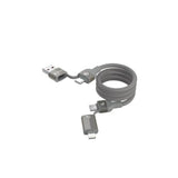 Devia Ultra2 Multifunctional 4-in-1 Magnetic Fast Charging Cable, 1.2m Length, Model EC655 - Titanium