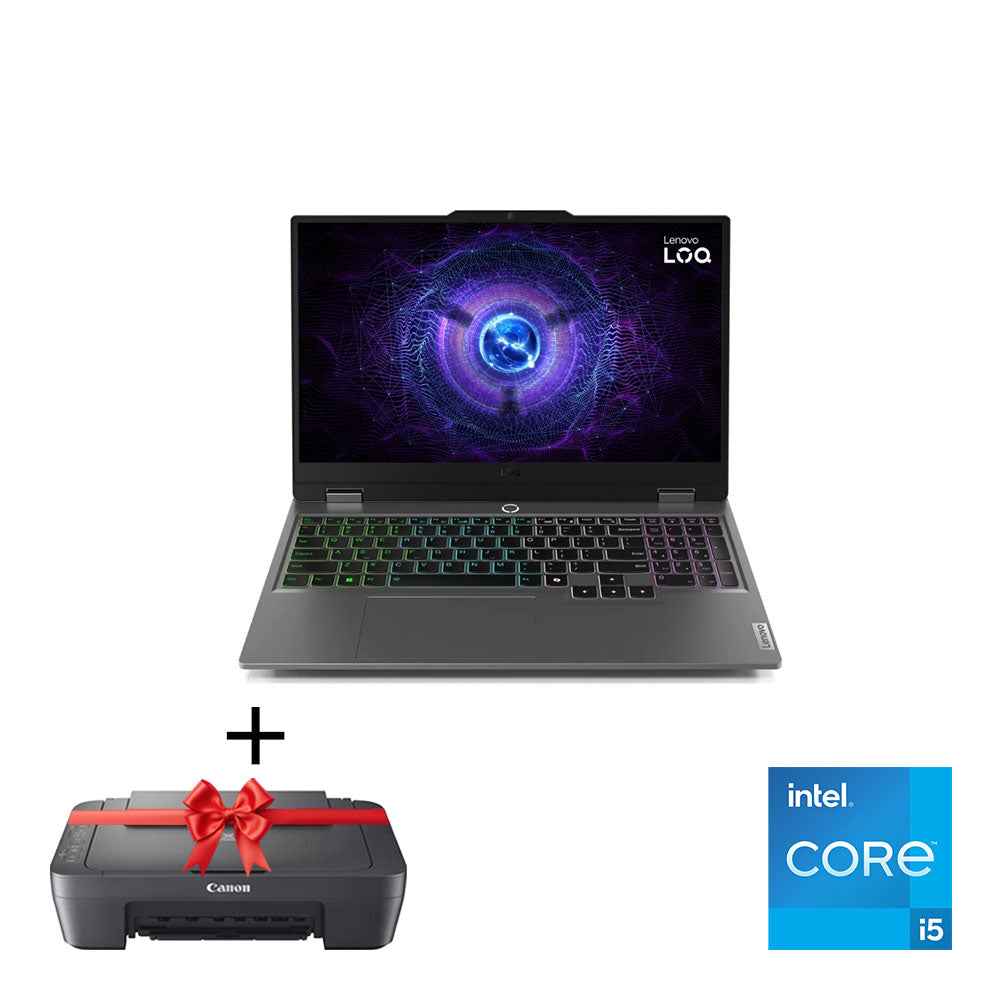 لاب توب لينوفو (LENOVO) LOQ 15IRX9 مقاس 15.6 بوصة، معالج i5-13450HX، ذاكرة 16 جيجابايت، سعة تخزين 512 جيجابايت SSD، كارت شاشة RTX 3050 سعة 6 جيجابايت، نظام Windows 11 Home، لون رمادي، ضمان 24 شهر