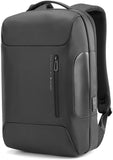L’AVVENTO Laptop Backpack Fits up to 15.6”, With Tablet Pocket, USB Out, Hidden Pocket for Bottle, Made by Polyester Fiber- Black