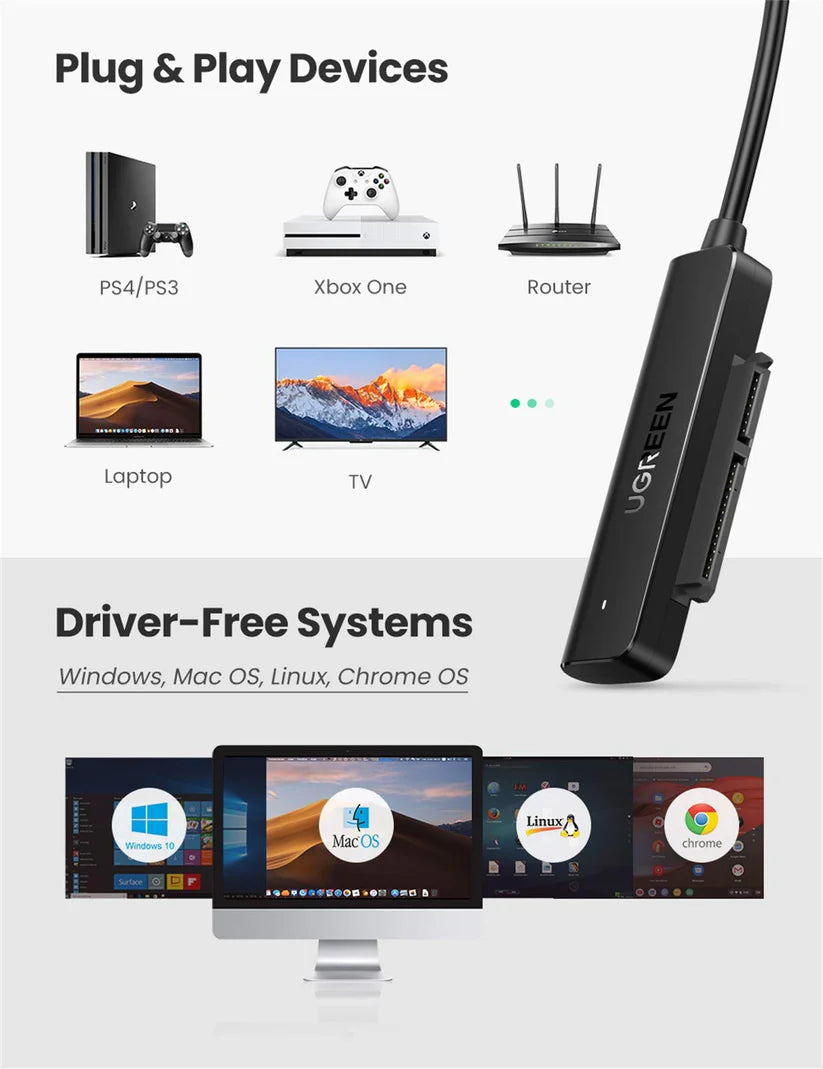 محول يوغرين USB 3.0 إلى SATA 2.5 بوصة