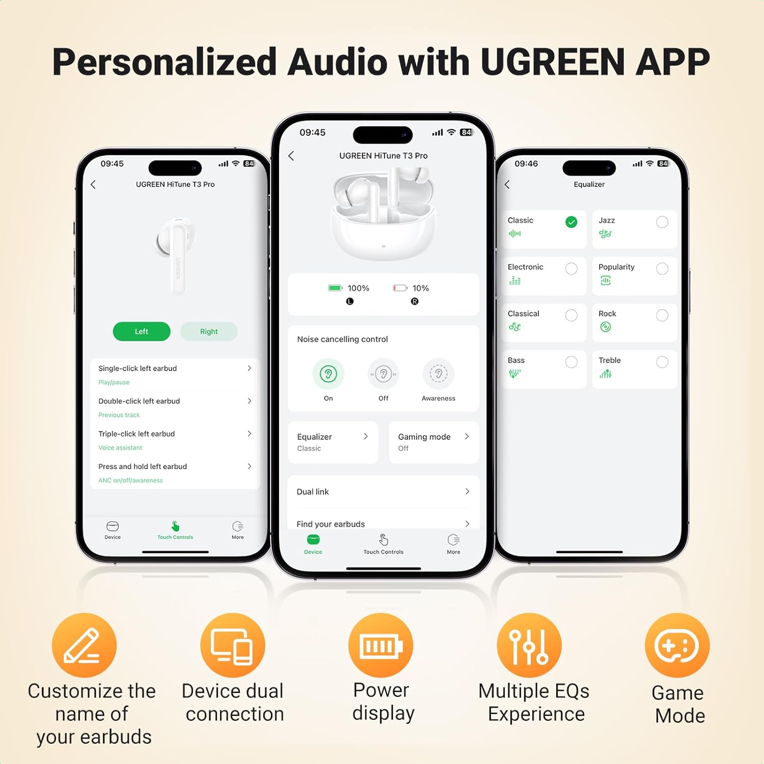 Ugreen HiTune T3 Pro ANC Wireless Earbuds