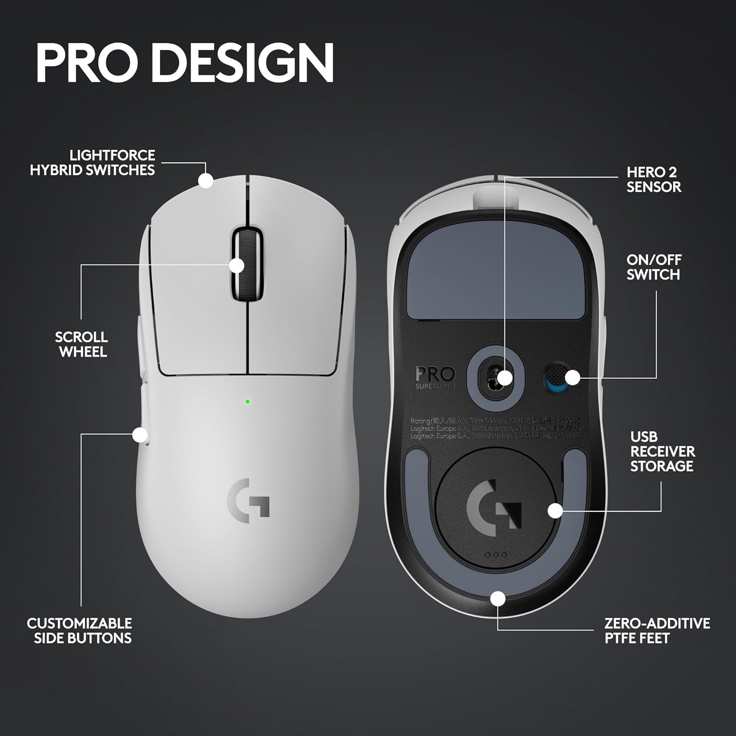 LOGITECH SOURIS PRO 2 LIGHTSPEED Wireless WHITE