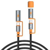 Devia Ultra2 240W Multifunction PD Type C Cable with Light and Lighter, 1.5m Length, Model EC660 - Black