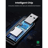 قارئ كروت ذاكرة يوغرين SD/TF بمنفذ USB 3.0 (2 في 1)