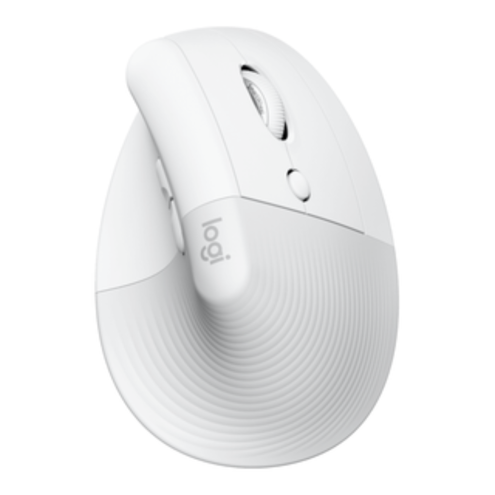 Logitech Lift Vertical Ergonomic Mouse - OFF-WHITE/PALE GREY - 2.4GHZ/BT - 12M