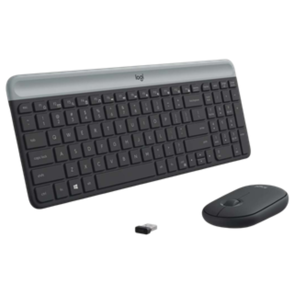 LOGITECH Slim Wireless Keyboard and Mouse Combo MK470 - GRAPHITE - FRA - CENTRAL 12M