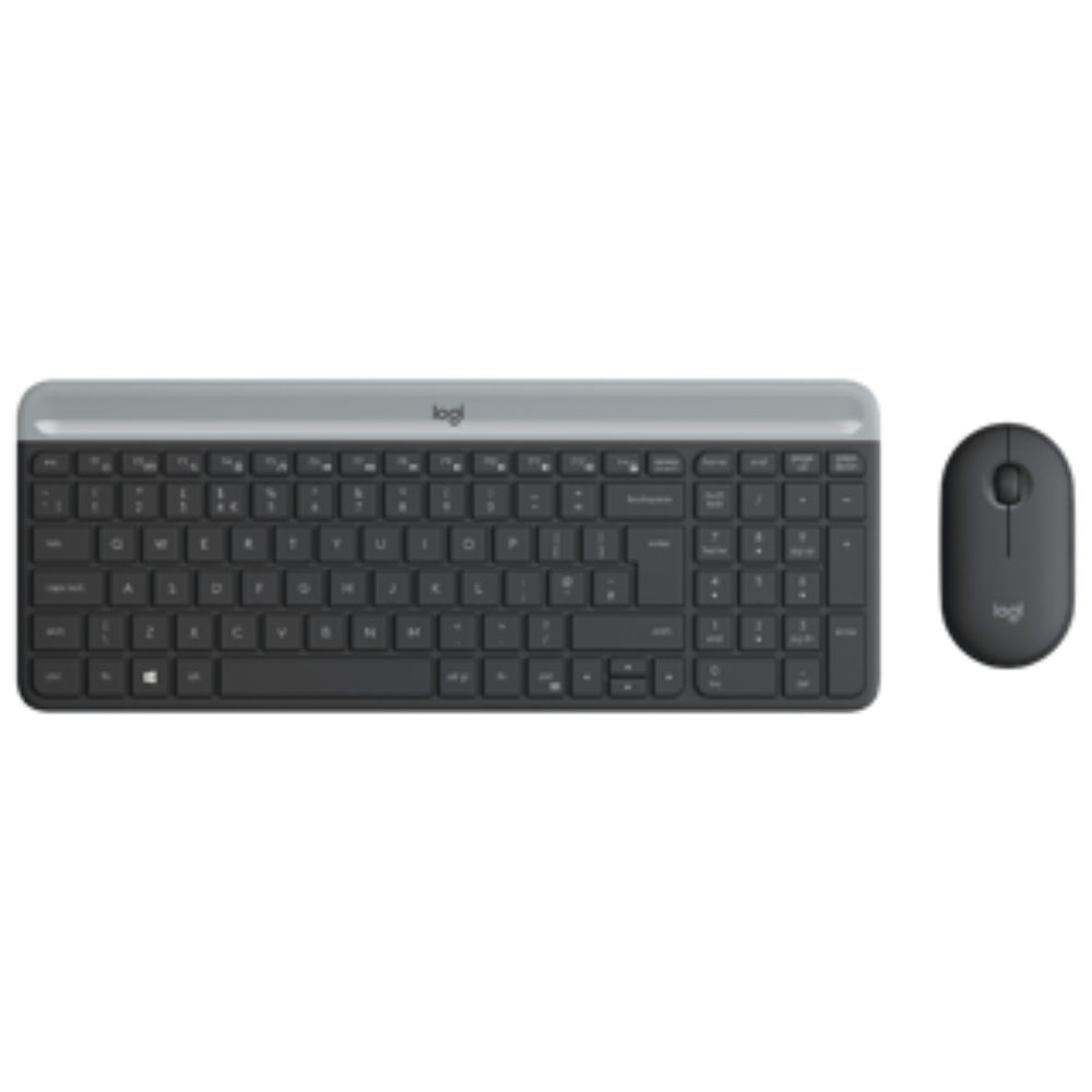 LOGITECH Slim Wireless Keyboard and Mouse Combo MK470 - GRAPHITE - FRA - CENTRAL 12M
