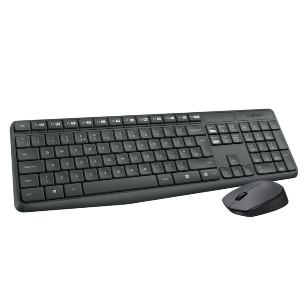 Logitech® MK235 Wireless Keyboard and Mouse - GREYFRA - 2.4GHZ - N/A - CENTRAL - (GREY KEYS GREY BTM