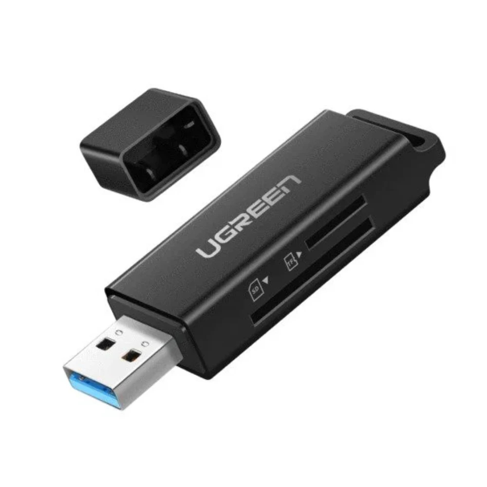 قارئ كروت ذاكرة يوغرين SD/TF بمنفذ USB 3.0 (2 في 1)