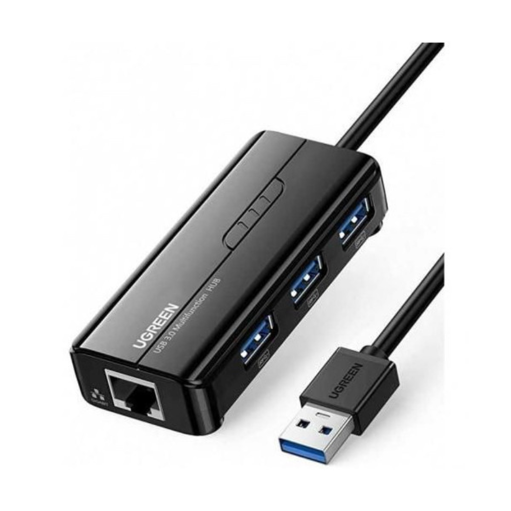 هَب يوغرين USB 3.0 بمدخل إيثرنت RJ45 و3 منافذ USB
