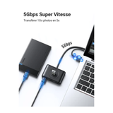 هَب يوغرين USB 3.0 بأربعة منافذ USB 3.0 (سلك 1 متر)