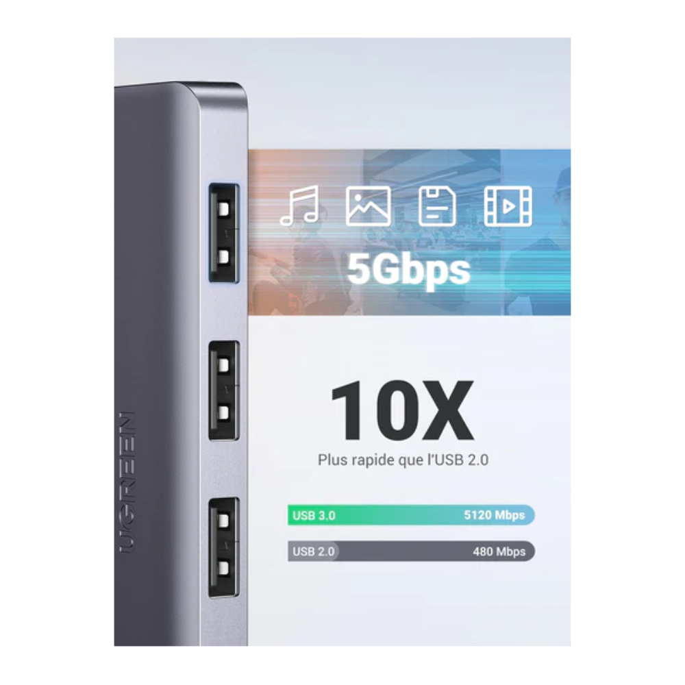 Ugreen HUB USB 2.0 to 4 x USB 3.0