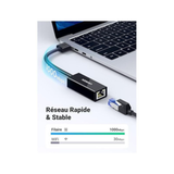 Ugreen Adaptateur USB 2.0 to RJ45 Noir