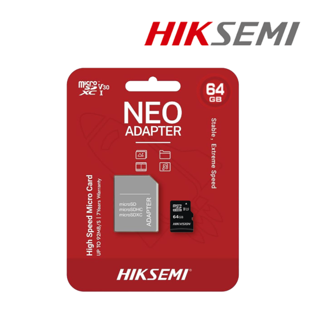 MICROSD HIKSEMI 64GB CLASS 10 V30 ADAPTER 7YW