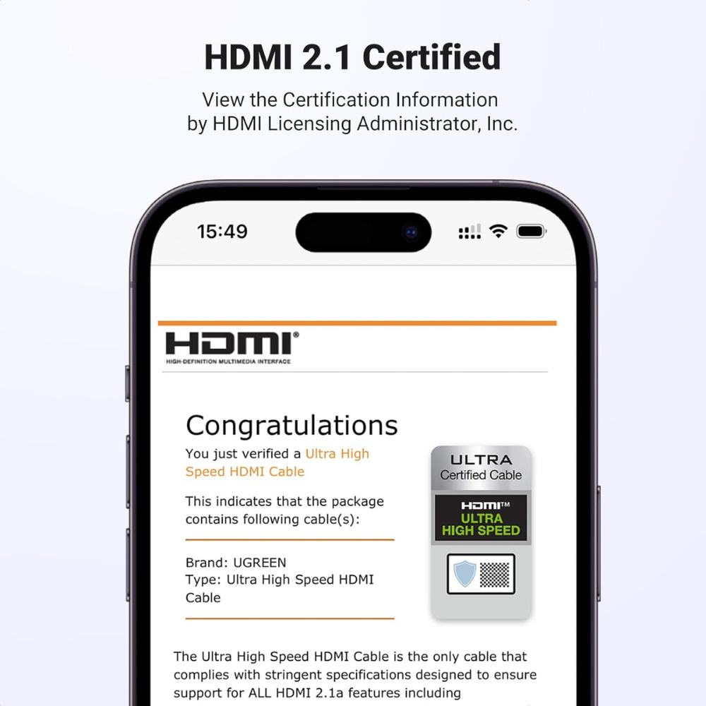 Ugreen Cable HDMI 2.1 Male to Male 3M