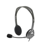 LOGITECH H110 Corded Stereo Headset - GRAY/SILVER - Dual Plug