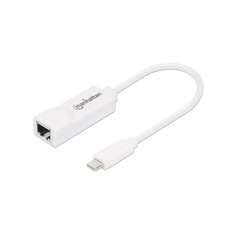 Manhattan USB-C to Gigabit Network Adapter USB 3.2 Gen 1; 10/100/1000 Mbps Gigabit Ethernet 507585