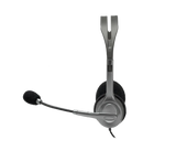 LOGITECH H110 Corded Stereo Headset - GRAY/SILVER - Dual Plug
