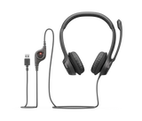 LOGITECH H390 Corded Headset - BLACK - USB- A