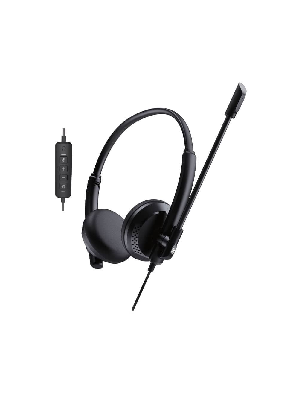 2B Business USB Headphones with Microphone, Black