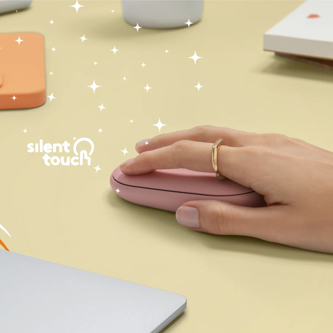 LOGITECH M350S Pebble 2 Bluetooth Mouse - TONAL ROSE
